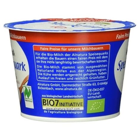 Alnatura Bio Speisequark 40% Fett i. Tr., 250g 4 Alnatura Bio Speisequark 40 Fett i Tr 250g 0 0
