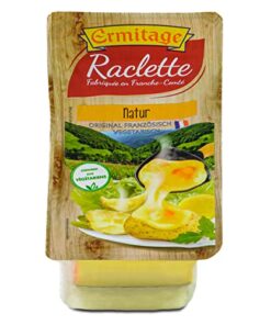 Hymor Raclette Kaese Natur 3x 400g in Scheiben geschnitten franzoesischer Schnitt Kaese von Ermitage mindestens 8 Wochen gereift klassisch zum Raclette als Belag fuer Brote und Sandwiches 0