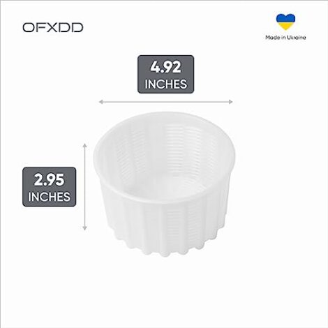 Käseform für Käseherstellung, 590 ml, Käsekorb für Ricotta, Feta, Camembert – Sieb, perforierte Kunststoffformen für die Herstellung von Weichkäse aller Art, 3 Stück 4 Kaeseform fuer Kaeseherstellung 590 ml Kaesekorb fuer Ricotta Feta Camembert Sieb perforierte Kunststoffformen fuer die Herstellung von Weichkaese aller Art 3 Stueck 0 0