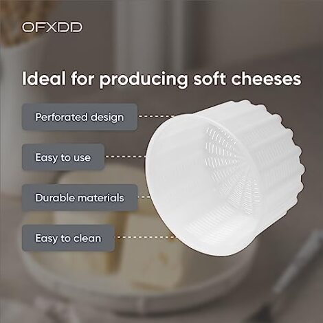 Käseform für Käseherstellung, 590 ml, Käsekorb für Ricotta, Feta, Camembert – Sieb, perforierte Kunststoffformen für die Herstellung von Weichkäse aller Art, 3 Stück 5 Kaeseform fuer Kaeseherstellung 590 ml Kaesekorb fuer Ricotta Feta Camembert Sieb perforierte Kunststoffformen fuer die Herstellung von Weichkaese aller Art 3 Stueck 0 1