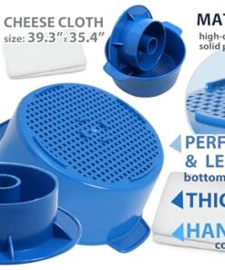 Alternative view of Käseherstellungs-Set, 2-teilig, Käseform mit Kolben und Kolben, Käsetuch, Käsekorb, Molde Para Queso, Käseform