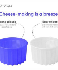 Alternative view of OFXDD Käseform für die Käseherstellung – Käseformen 2 Stück – Kunststoff-Ricotta-Korb 590 ml – Käseform für Feta, Camembert, Ricotta