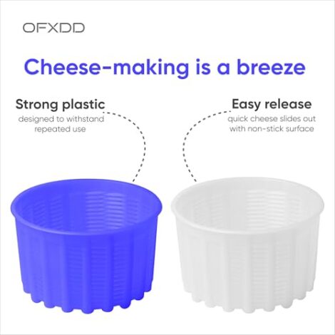 OFXDD Kaeseform fuer die Kaeseherstellung Kaeseformen 2 Stueck Kunststoff Ricotta Korb 590 ml Kaeseform fuer Feta Camembert Ricotta 0 0