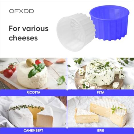 OFXDD Kaeseform fuer die Kaeseherstellung Kaeseformen 2 Stueck Kunststoff Ricotta Korb 590 ml Kaeseform fuer Feta Camembert Ricotta 0 1