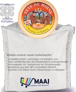 Alternative view of Original AOC Tete de Moine Schweizer Mönchkopf Käse Ganzer Laib ca. 900 g
