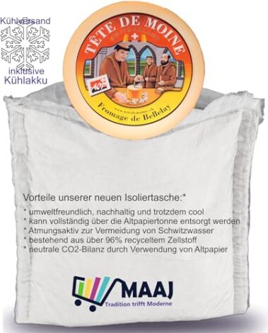 Original AOC Tete de Moine Schweizer Moenchkopf Kaese Ganzer Laib ca 900 g 0 0
