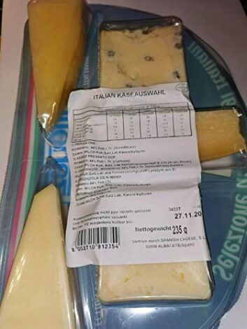 Zanetti Italienische Kaeseplatte Hart Schnittkaese 235 g Packung 0 1